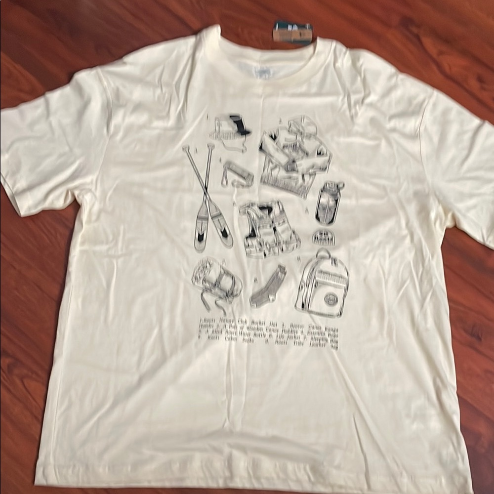 New Men’s ROOTs Canada Cream Graphic T-Shirt sz XL